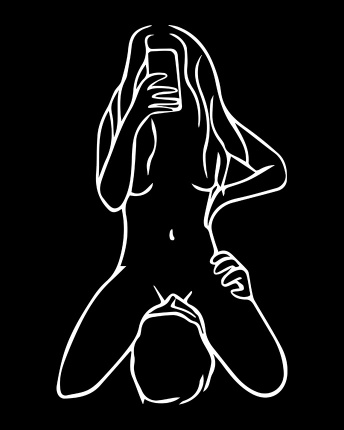 Жіноча чорна футболка з принтом Pussy Licking 58005, Колір: Чорний, Розмір: XS, зображення 3