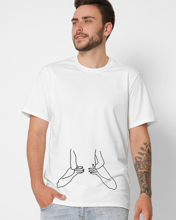 Футболка мужская с принтом  CRC 16055-3 Sex Pose 57078, Цвет: Белый, Размер: S