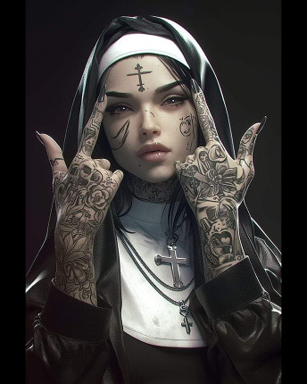 Женская футболкаCRC 26058-8 Tattooed Saint 58012, Цвет: Черный, Размер: XS, изображение 3