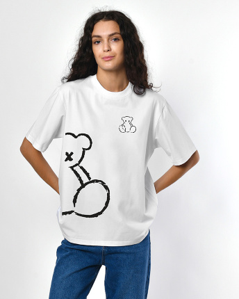 Женская футболкаCRC 26059-3 Teddy Bear 58014, Цвет: Белый, Размер: XS