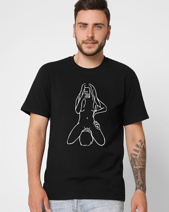 Футболка мужская с принтом  CRC 16053-8 Pussy Licking 57076, Цвет: Черный, Размер: S