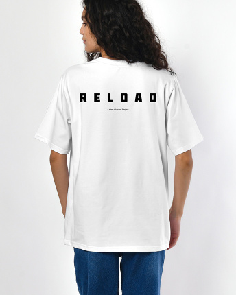 Женская белая футболка с принтом Reload 57965, Цвет: Белый, Размер: XS