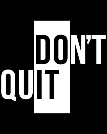 Женская чёрная футболка с принтом Don't Quit 57945, Цвет: Черный, Размер: XS, изображение 3