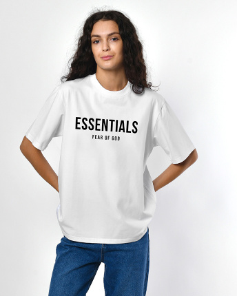 Женская белая футболка с принтом Essentials 57948, Цвет: Белый, Размер: XS