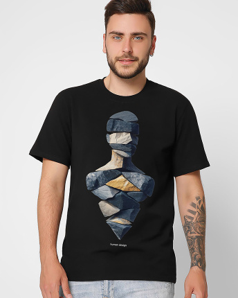 Футболка мужская с принтом  CRC 16012-8 Human design 56340, Цвет: Черный, Размер: S