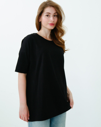 Женская длинная футболка Standart, черный 57868, Цвет: Черный, Размер: XS