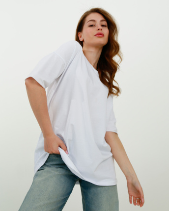 Женская длинная футболка Standart, белый 57871, Цвет: Белый, Размер: XS