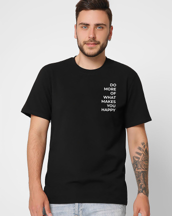 Футболка мужская с принтом  CRC 16016-8 Makes Happy 56348, Цвет: Черный, Размер: S