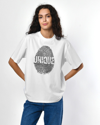 Женская белая футболка с принтом Unique 57973, Цвет: Белый, Размер: XS