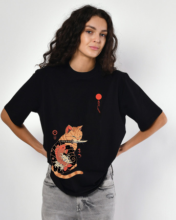 Женская футболкаCRC 26037-8 Cat Japan 57984, Цвет: Черный, Размер: XS
