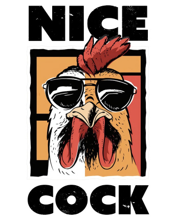 Футболка мужская с принтом  CRC 16019-3 Nice Cock 56354, Цвет: Белый, Размер: L, изображение 3