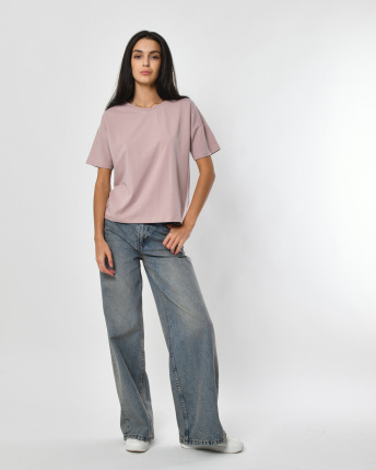 Футболка женская базовая oversize Standart CRC FS-216-21 57790, Цвет: Светло-розовый, Размер: XS, изображение 3