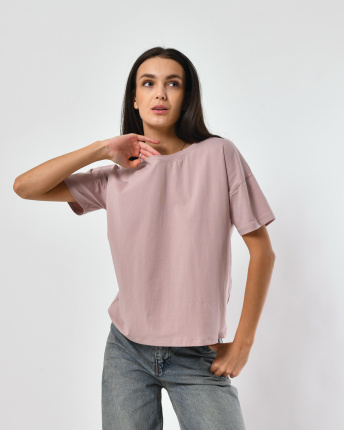 Футболка женская базовая oversize Standart CRC FS-216-21 57790, Цвет: Светло-розовый, Размер: XS, изображение 5