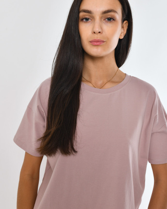 Футболка женская базовая oversize Standart CRC FS-216-21 57790, Цвет: Светло-розовый, Размер: XS, изображение 7