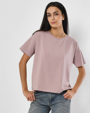 Футболка жіноча базова oversize Standart CRC FS-216-21 57790, Колір: Світло-рожевий, Розмір: XS