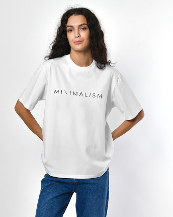 Женская белая футболка с принтом Minimalism 57960, Цвет: Белый, Размер: XS