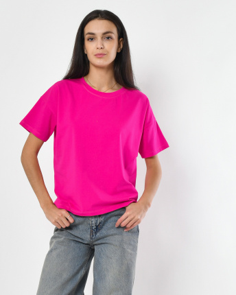 Футболка жіноча базова oversize Standart CRC FS-216-9 57798, Колір: Малина, Розмір: S, зображення 4