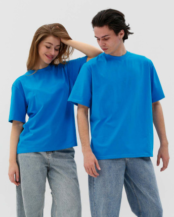 Футболка унисекс базовая oversize Premium CRC FP-133-21 57809, Цвет: Голубой, Размер: XS