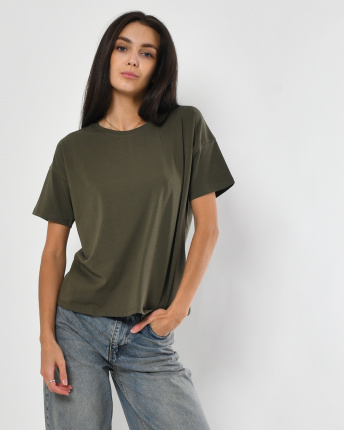 Футболка жіноча базова oversize Standart CRC FS-216-1 57789, Колір: Хакі, Розмір: M, зображення 5