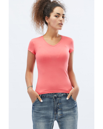 Футболка жіноча базова Standart CRC FS-214-22 57840, Колір: Корал, Розмір: XS