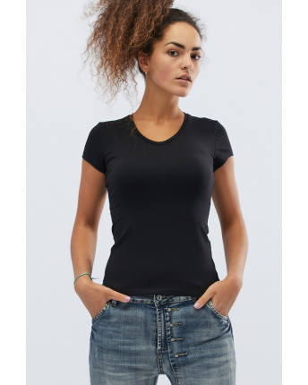 Футболка жіноча базова Standart CRC FS-214-8 57842, Колір: Чорний, Розмір: L