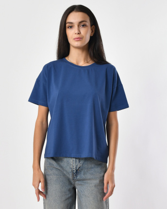 Футболка жіноча базова oversize Standart CRC FS-216-35 57784, Колір: Джинс, Розмір: L, зображення 5