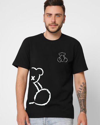 Футболка мужская с принтом  CRC 16059-8 Teddy Bear 57084, Цвет: Черный, Размер: S