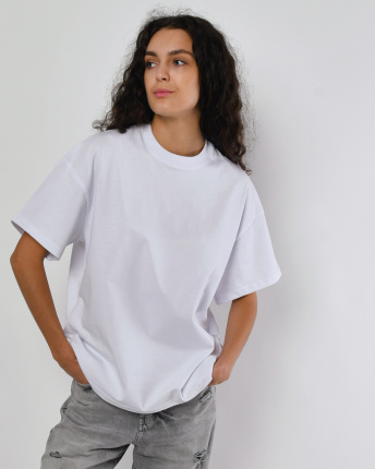 Футболка женская oversize Premium CRC FP-140-33 57817, Цвет: Белый, Размер: M