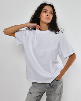 Футболка женская oversize Premium CRC FP-140-33 57817, Цвет: Белый, Размер: S, изображение 5