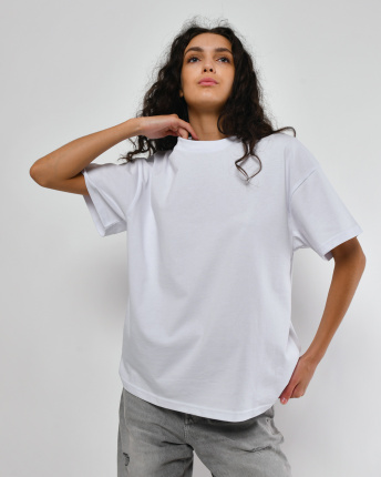 Футболка женская oversize Premium CRC FP-140-33 57817, Цвет: Белый, Размер: S, изображение 6