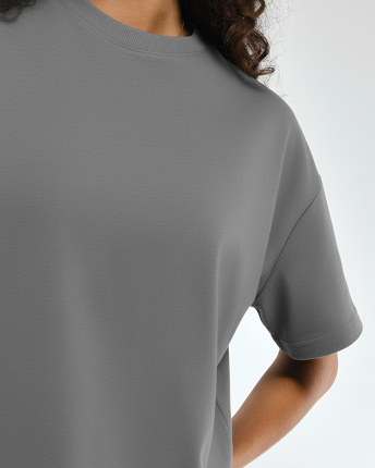 Футболка женская oversize Premium CRC FP-140-4 57819, Цвет: Серый, Размер: XS, изображение 4