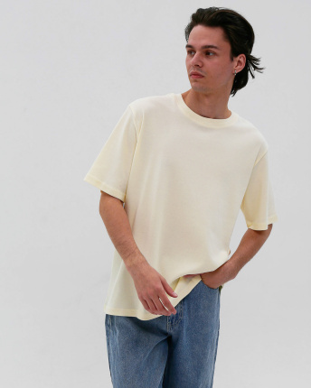 Футболка унисекс базовая oversize Premium CRC FP-133-6 57808, Цвет: Жёлтый, Размер: M