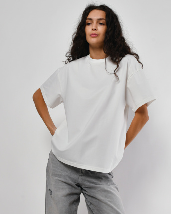 Футболка женская oversize Premium CRC FP-140-3 57816, Цвет: Молочний, Размер: XS, изображение 7