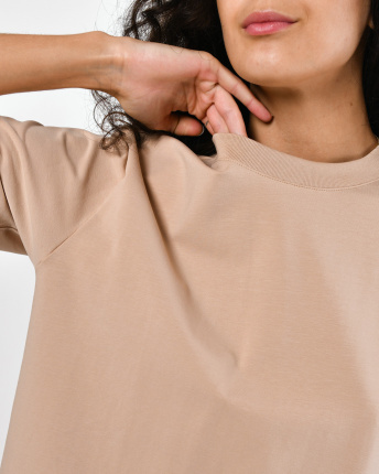 Футболка унисекс базовая oversize Premium CRC FP-133-10 57805, Цвет: Бежевый, Размер: S, изображение 8