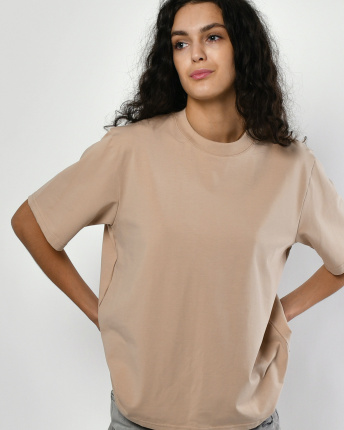 Футболка унисекс базовая oversize Premium CRC FP-133-10 57805, Цвет: Бежевый, Размер: S, изображение 6