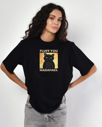 Женская футболкаCRC 26044-8 Fluff You 57993, Цвет: Черный, Размер: XS