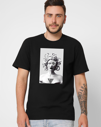 Футболка мужская с принтом  CRC 16045-8 Gorgona 57065, Цвет: Черный, Размер: M