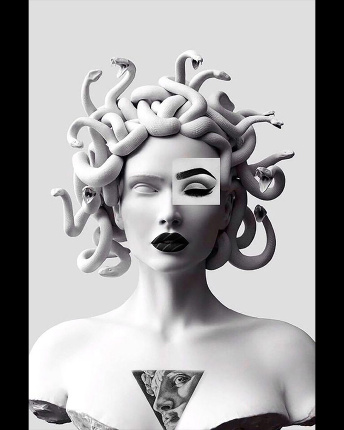 Футболка чоловіча з принтом  CRC 16045-8 Gorgona 57065, Колір: Чорний, Розмір: M, зображення 3