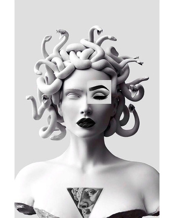 Футболка мужская с принтом  CRC 16045-3 Gorgona 57064, Цвет: Белый, Размер: S, изображение 3