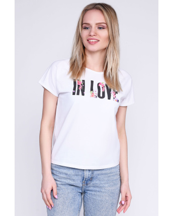 Женская футболкаCRC FK-223-3-0911 57851, Цвет: Белый, Размер: XS