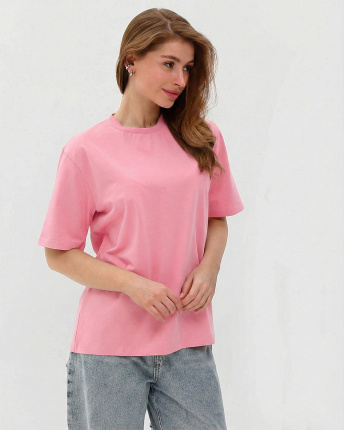 Футболка унісекс базова oversize CRC FP-133-15 57826, Колір: Рожевий, Розмір: S