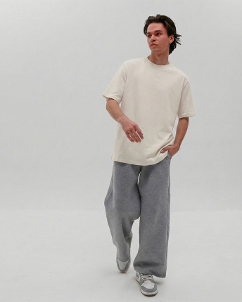 Футболка унісекс базова oversize CRC FP-133-36 57829, Колір: Молочний, Розмір: S