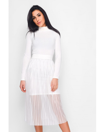 Стильна біла жіноча сукня 30483, Колір: Білий, Розмір: M