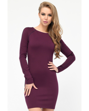 Платье с контрастным кантом 34733, Цвет: Бургунди, Размер: XS