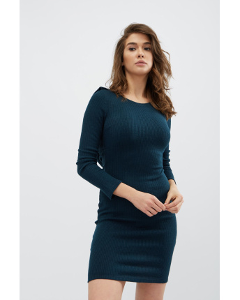 Трикотажна сукня з мереживною спинкою 31921, Колір: Морська хвиля, Розмір: XS