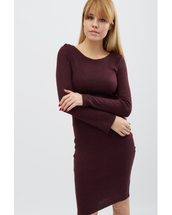 Трикотажна сукня з мереживною спинкою 31922, Колір: Бургунді, Розмір: XS