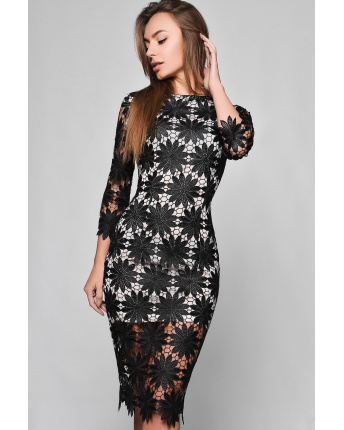 Оригінальна сукня приталеного силуету 18388, Колір: Чорний, Розмір: XS