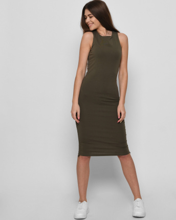 Облегающее мини платье цвета хаки 44979, Цвет: Хаки, Размер: M