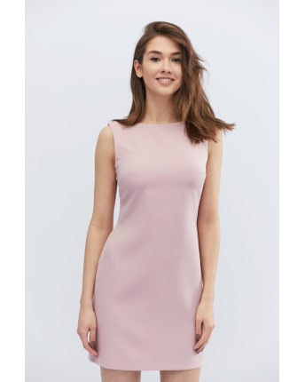 Рожева сукня-футляр з вирізами на спині 32672, Колір: Світло-рожевий, Розмір: XS