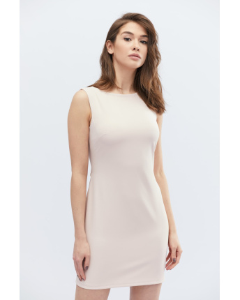 Сукня-футляр з вирізами на спині 32673, Колір: Пудровий, Розмір: XS